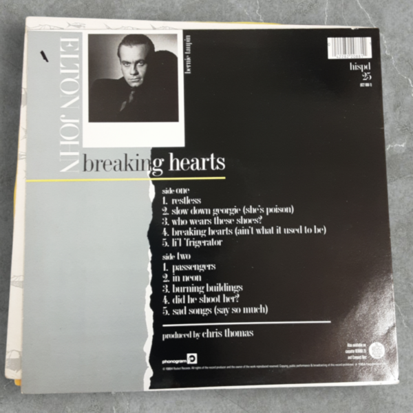 12" Lp Elton John Breaking Hearts - Image 2