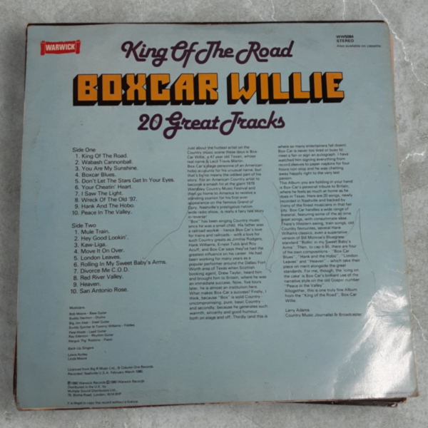 Boxcar Willie 12" Lp20 Great Tracks - Image 2