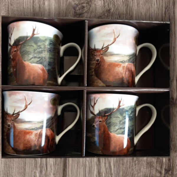 Red Deer Stag 4 China Mugs - Image 2