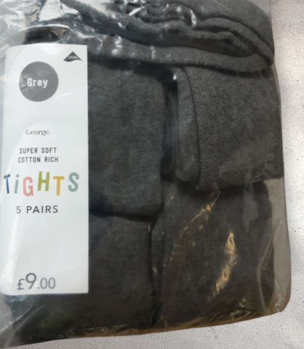 5 Pairs Of Grey Tights Age 12 - 13